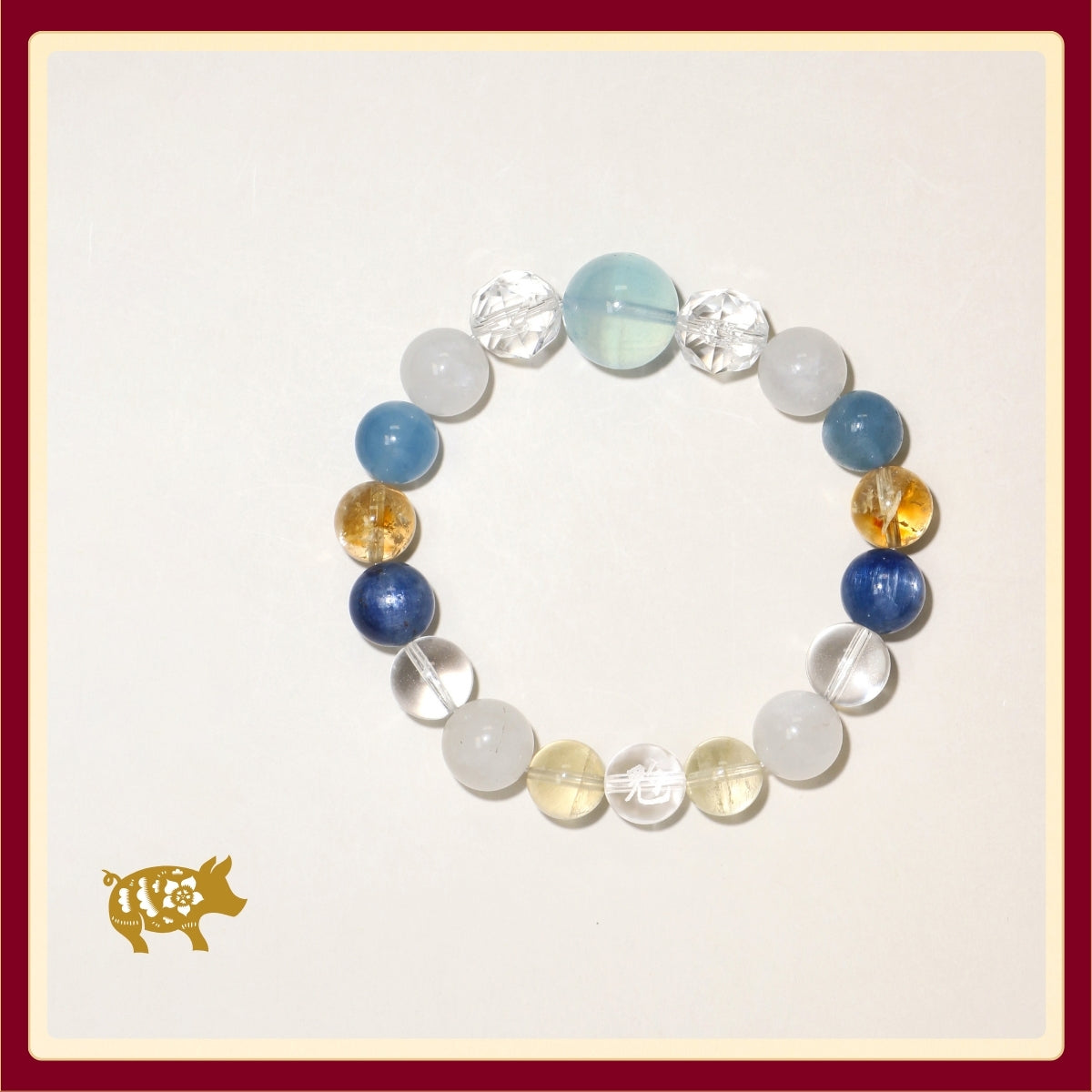 Pig Zodiac Crystal Bracelet · Abundance & Peace · Ritual Blessed