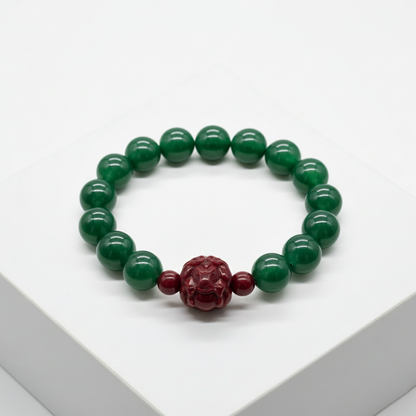 Feng Shui Wood Element Bracelet · Green Agate for Growth & Harmony