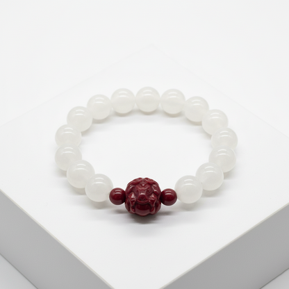 Feng Shui Metal Element Bracelet · White Chalcedony for Clarity & Prosperity