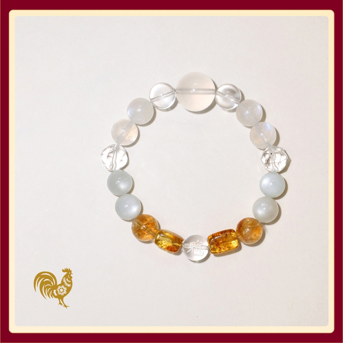 Rooster Zodiac Crystal Bracelet · Clarity & Confidence · Ritual Blessed
