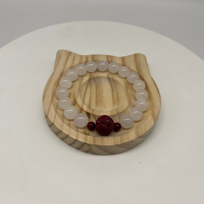 Feng Shui Metal Element Bracelet · White Chalcedony for Clarity & Prosperity