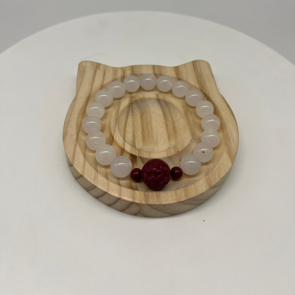 Feng Shui Metal Element Bracelet · White Chalcedony for Clarity & Prosperity