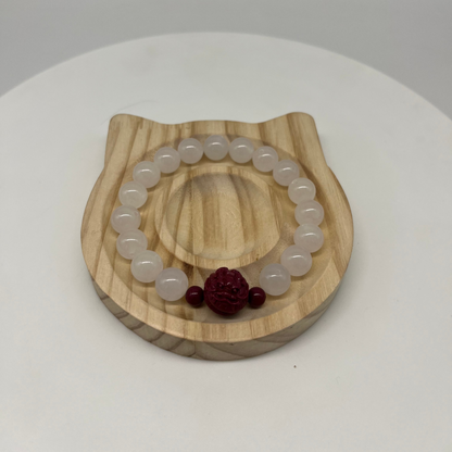 Feng Shui Metal Element Bracelet · White Chalcedony for Clarity & Prosperity