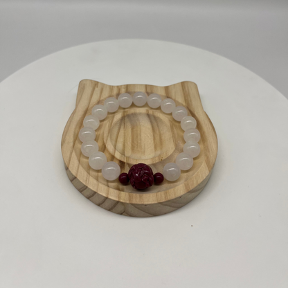 Feng Shui Metal Element Bracelet · White Chalcedony for Clarity & Prosperity