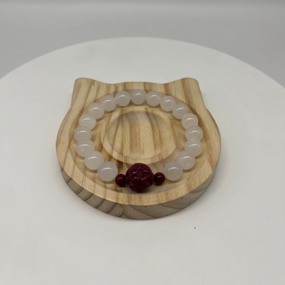 Feng Shui Metal Element Bracelet · White Chalcedony for Clarity & Prosperity