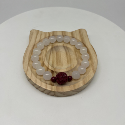 Feng Shui Metal Element Bracelet · White Chalcedony for Clarity & Prosperity