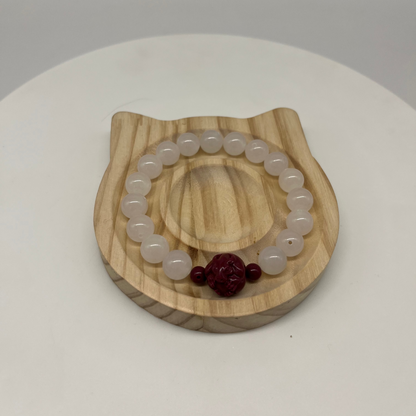 Feng Shui Metal Element Bracelet · White Chalcedony for Clarity & Prosperity