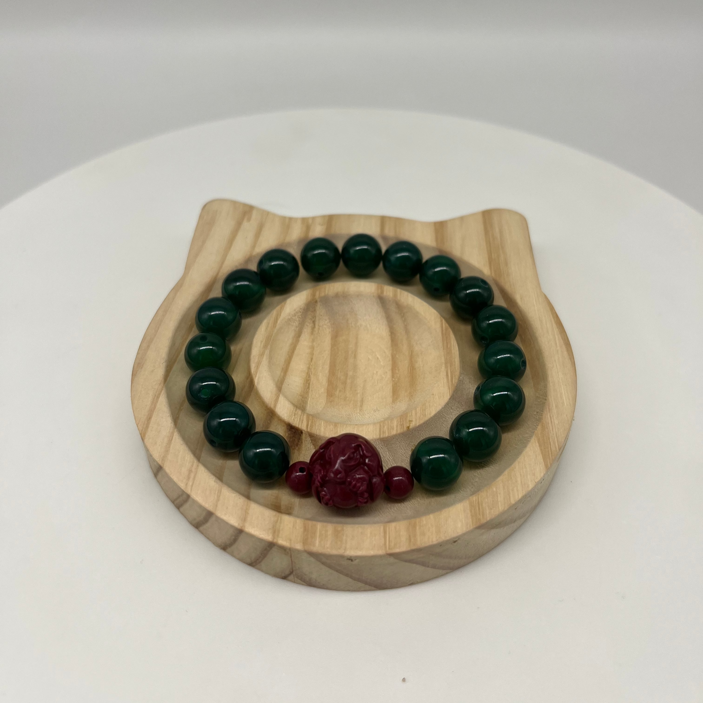 Feng Shui Wood Element Bracelet · Green Agate for Growth & Harmony