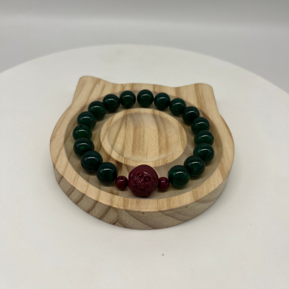 Feng Shui Wood Element Bracelet · Green Agate for Growth & Harmony