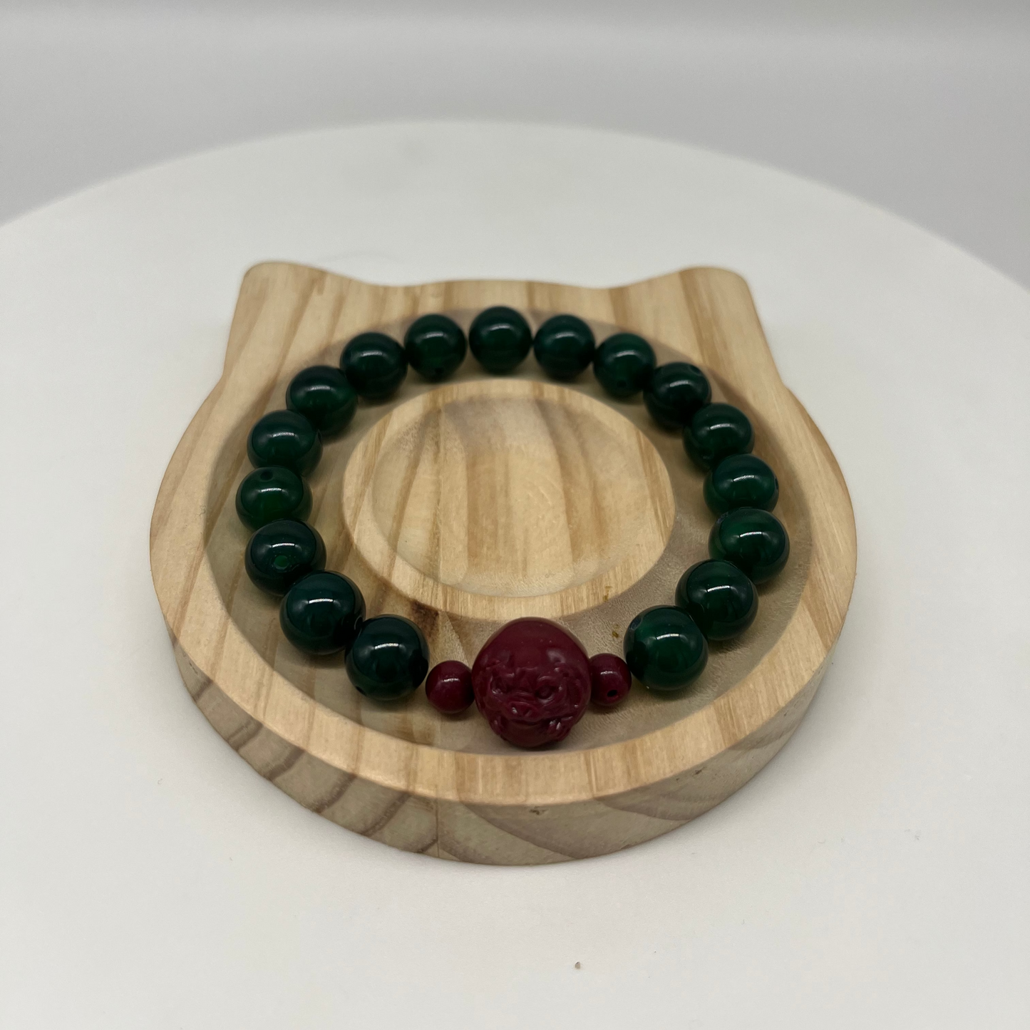 Feng Shui Wood Element Bracelet · Green Agate for Growth & Harmony