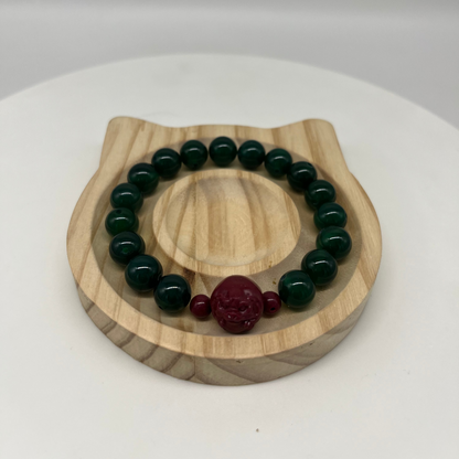 Feng Shui Wood Element Bracelet · Green Agate for Growth & Harmony