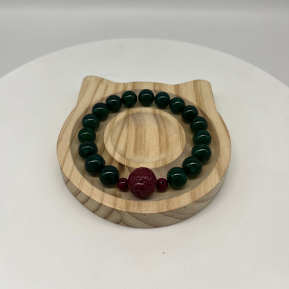 Feng Shui Wood Element Bracelet · Green Agate for Growth & Harmony