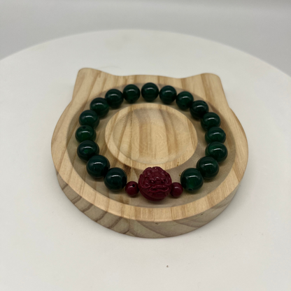 Feng Shui Wood Element Bracelet · Green Agate for Growth & Harmony