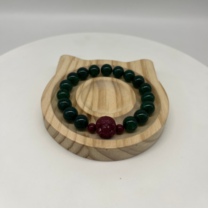 Feng Shui Wood Element Bracelet · Green Agate for Growth & Harmony
