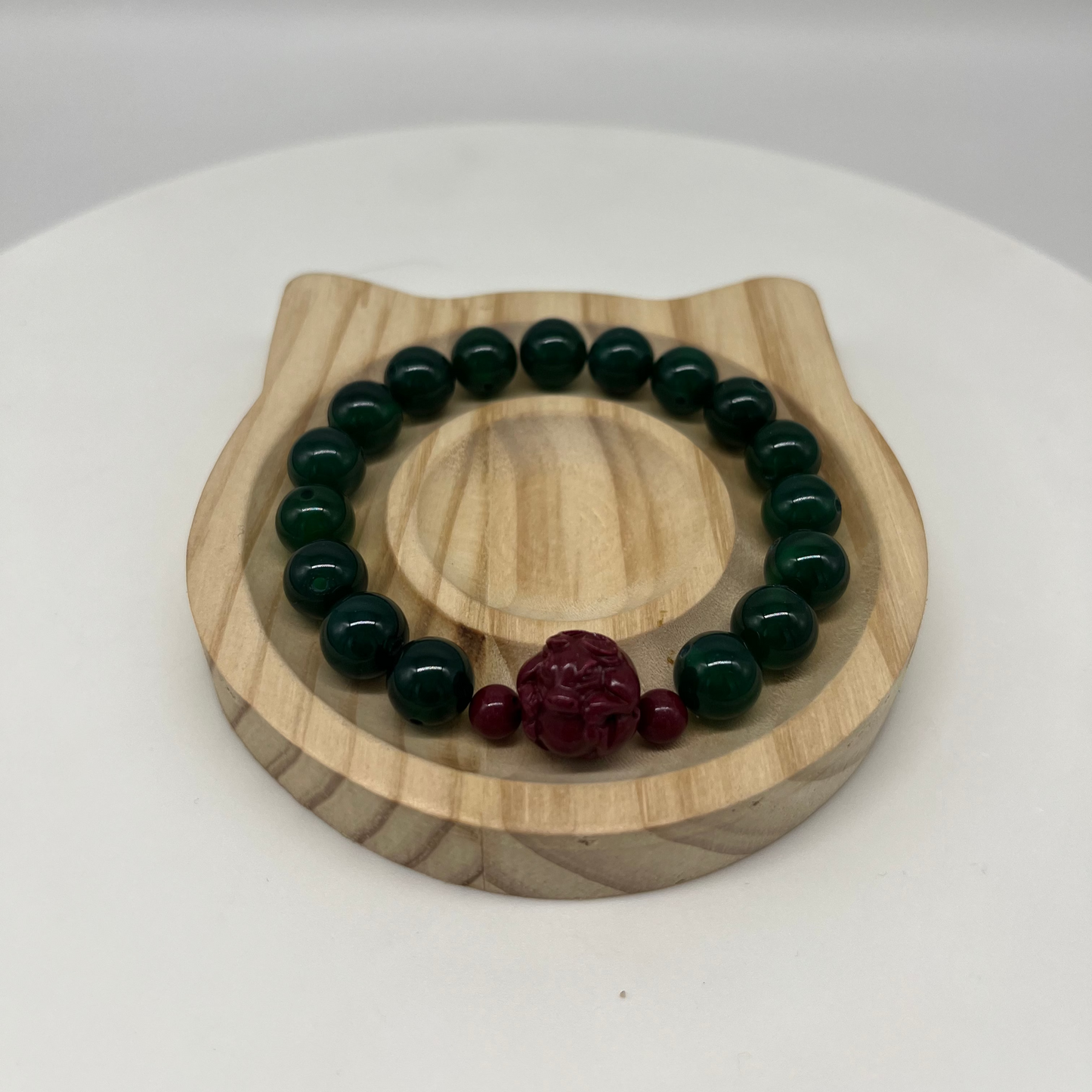 Feng Shui Wood Element Bracelet · Green Agate for Growth & Harmony