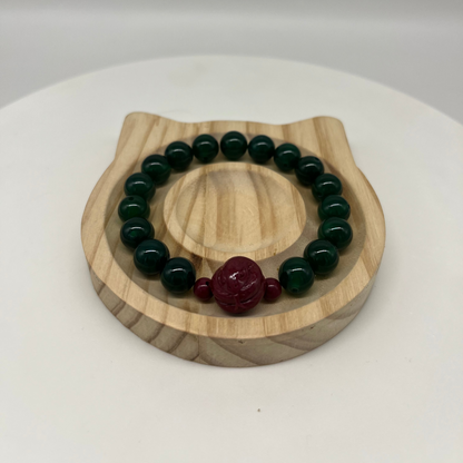 Feng Shui Wood Element Bracelet · Green Agate for Growth & Harmony