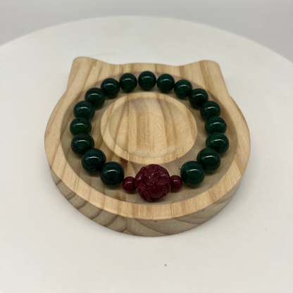 Feng Shui Wood Element Bracelet · Green Agate for Growth & Harmony