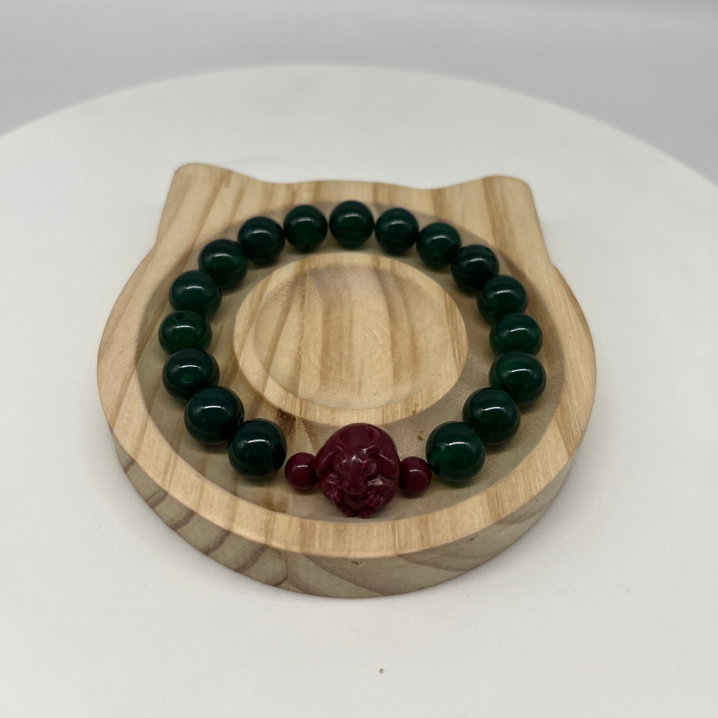 Feng Shui Wood Element Bracelet · Green Agate for Growth & Harmony