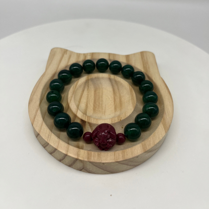 Feng Shui Wood Element Bracelet · Green Agate for Growth & Harmony