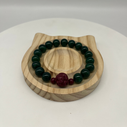 Feng Shui Wood Element Bracelet · Green Agate for Growth & Harmony