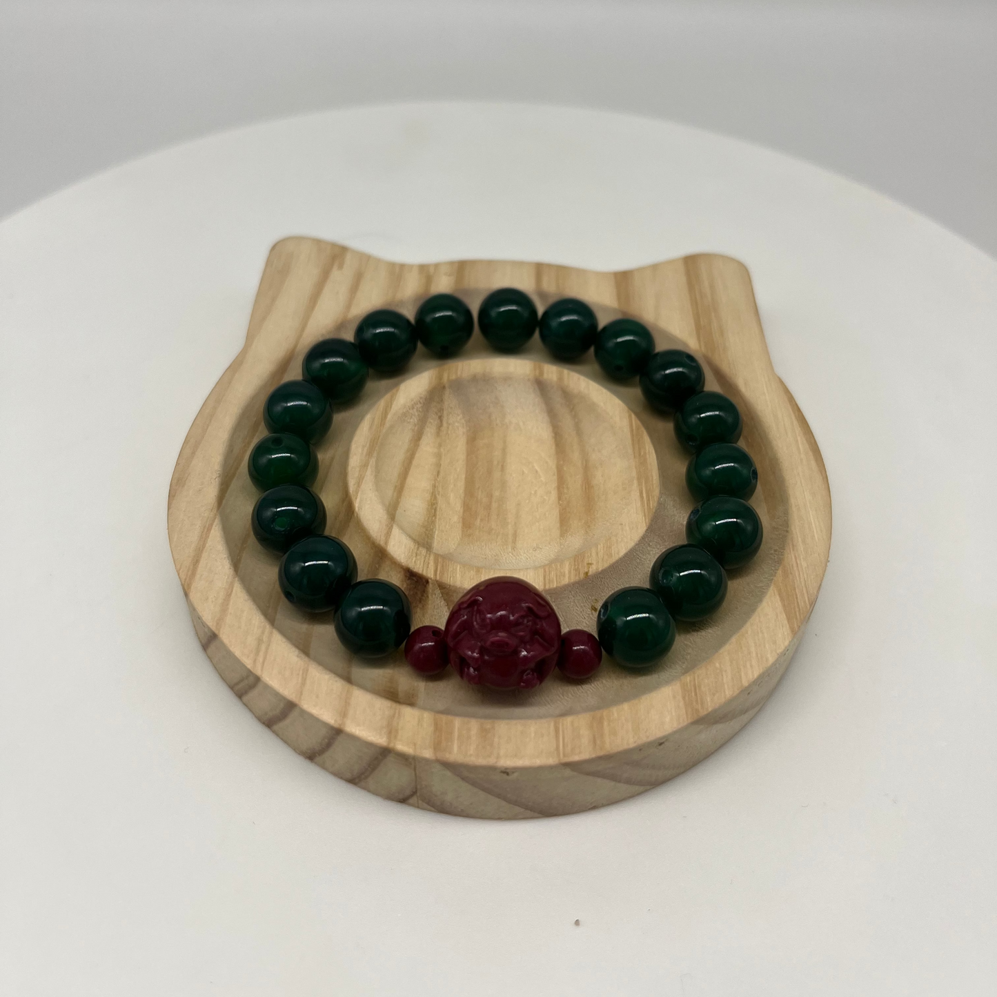 Feng Shui Wood Element Bracelet · Green Agate for Growth & Harmony
