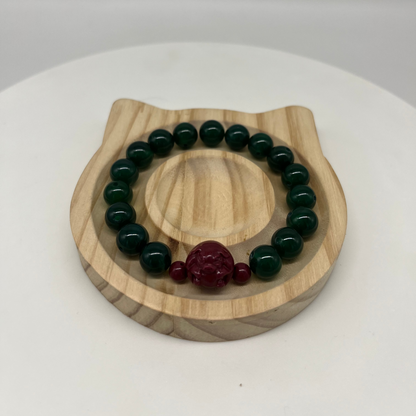 Feng Shui Wood Element Bracelet · Green Agate for Growth & Harmony