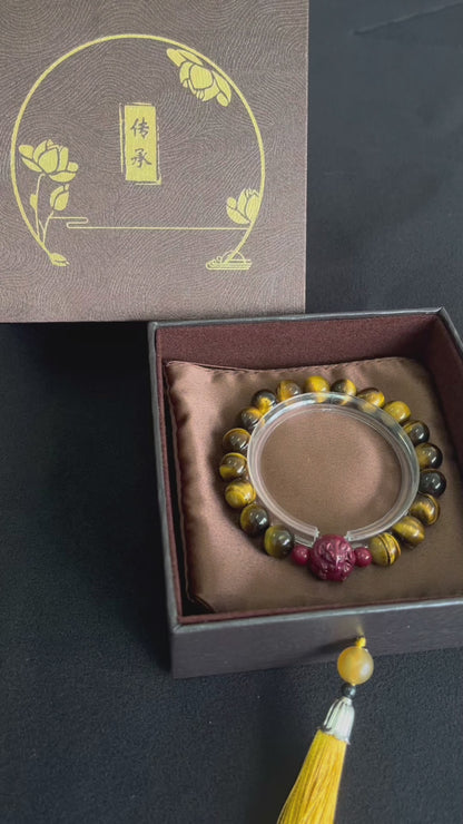 Feng Shui Earth Element Bracelet · Tiger’s Eye for Grounding & Protection